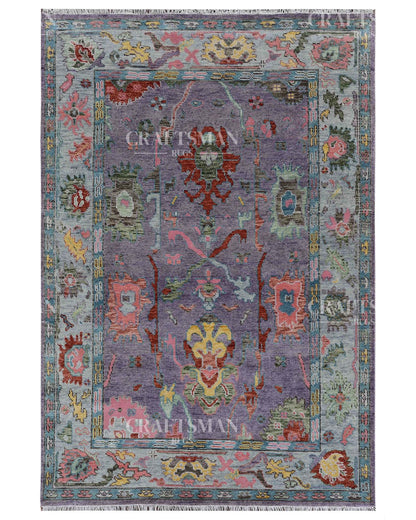 Corlen Wool Hand-Knotted Oushak-Inspired Rug