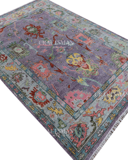 Corlen Wool Hand-Knotted Oushak-Inspired Rug