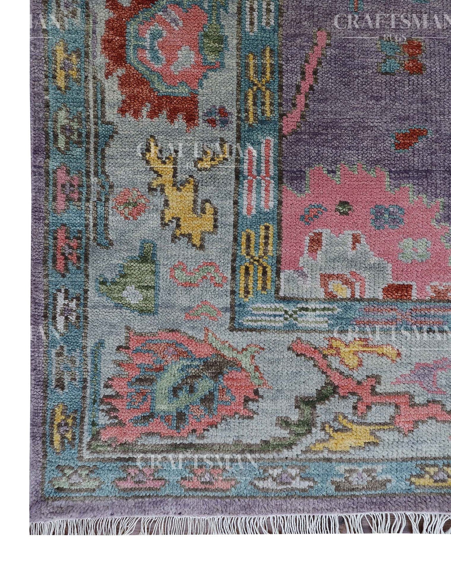 Corlen Wool Hand-Knotted Oushak-Inspired Rug