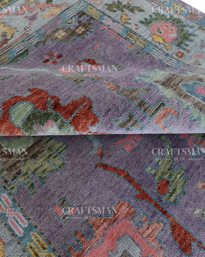 Corlen Wool Hand-Knotted Oushak-Inspired Rug