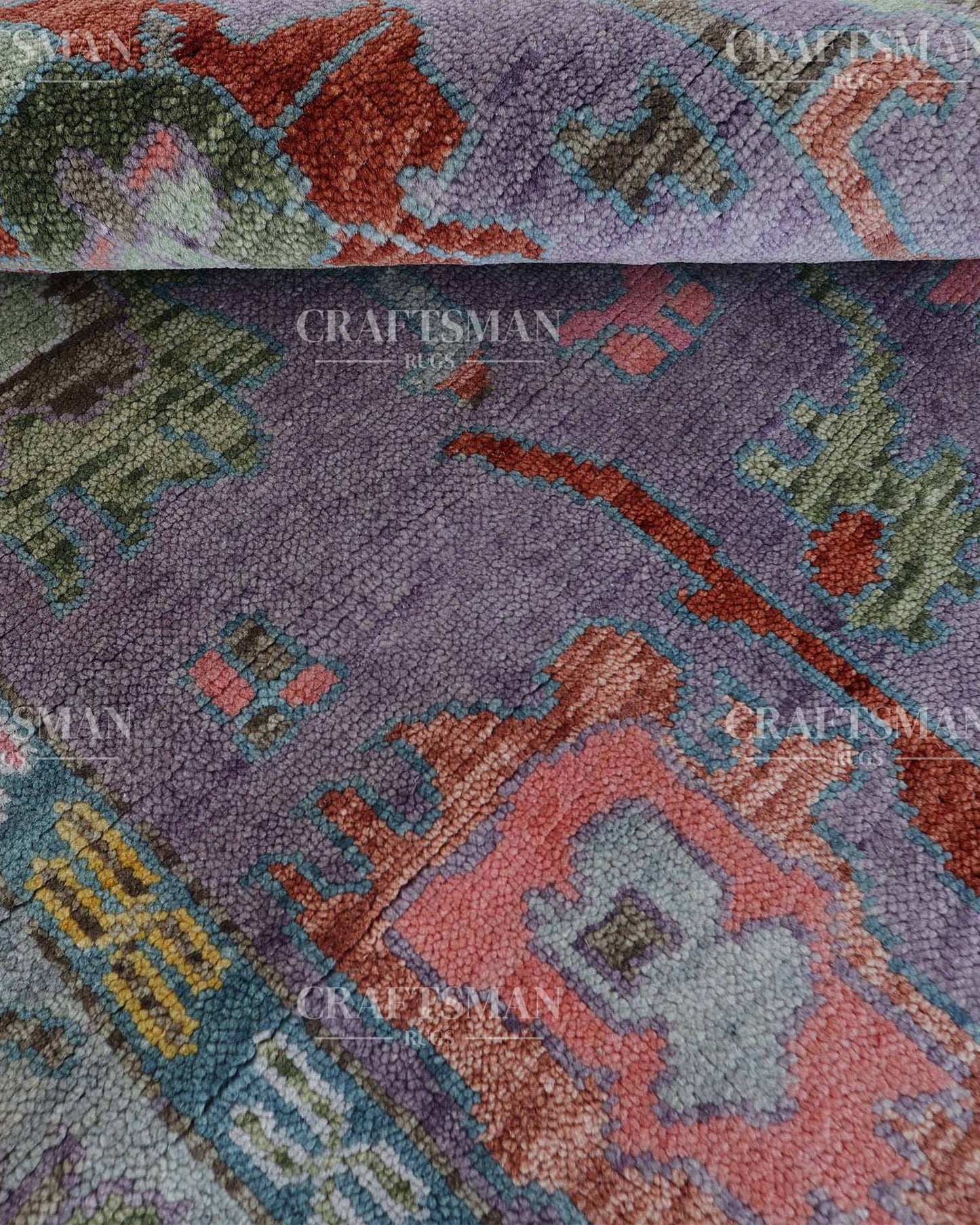 Corlen Wool Hand-Knotted Oushak-Inspired Rug