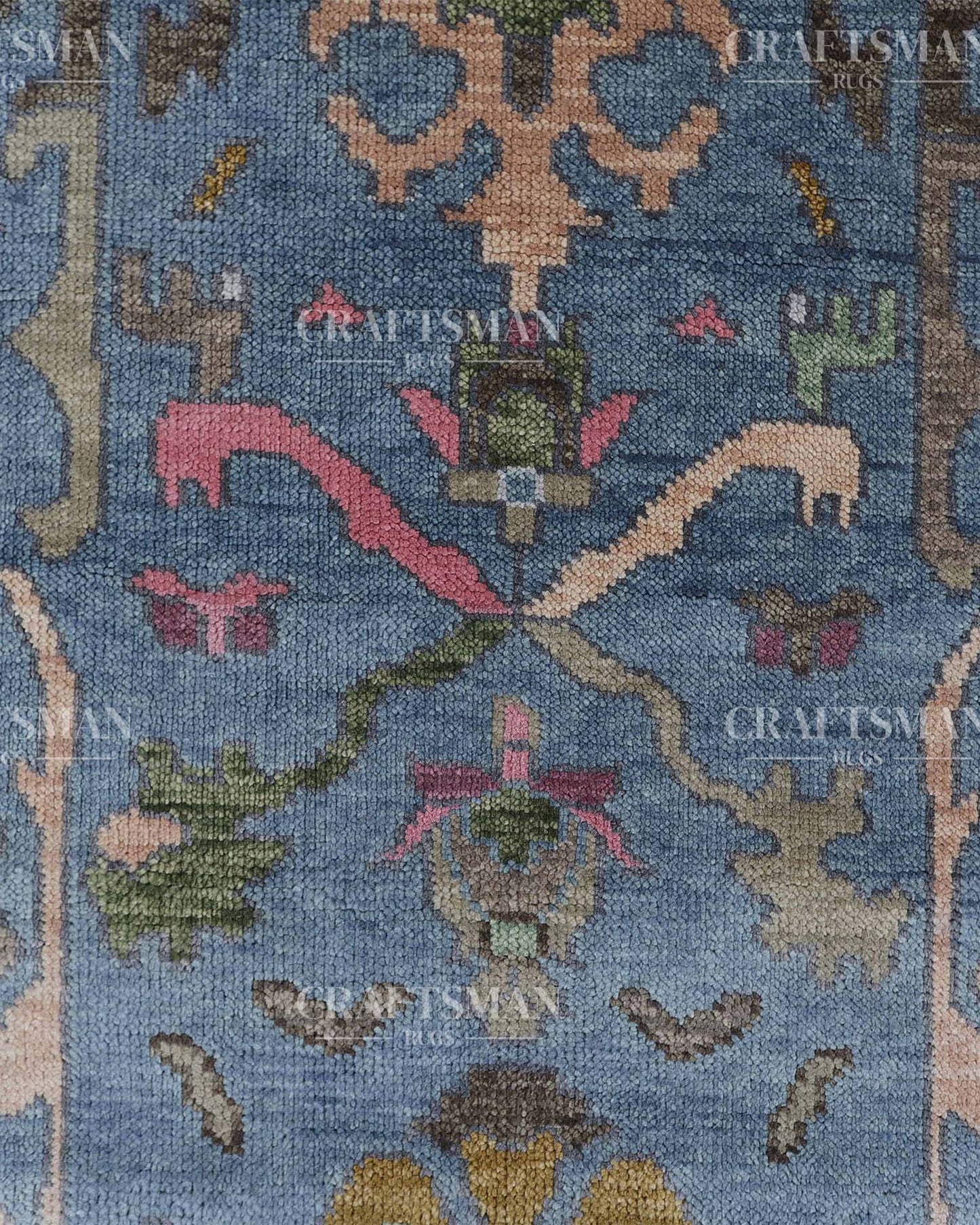 Marvon Wool Hand-Knotted Oushak-Inspired Rug