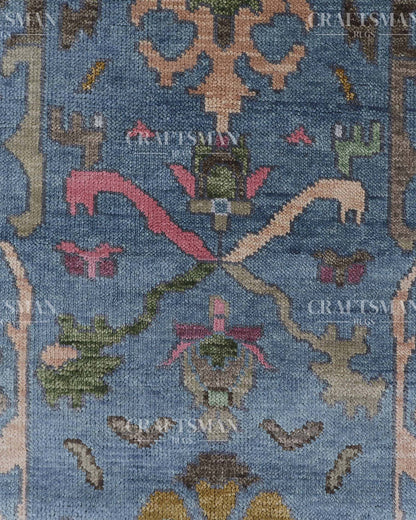 Marvon Wool Hand-Knotted Oushak-Inspired Rug