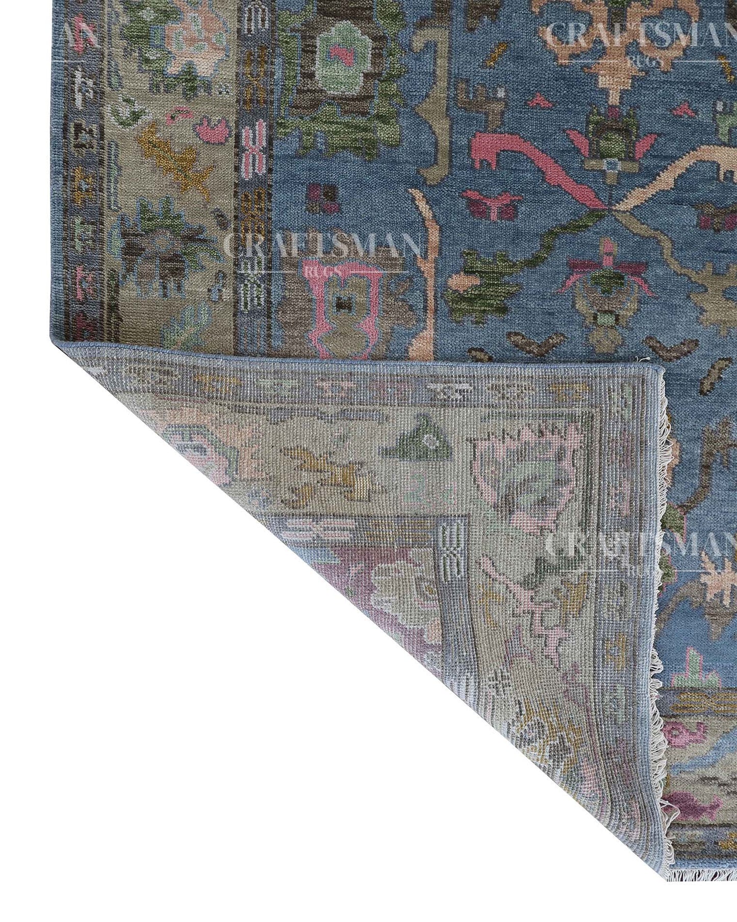 Marvon Wool Hand-Knotted Oushak-Inspired Rug