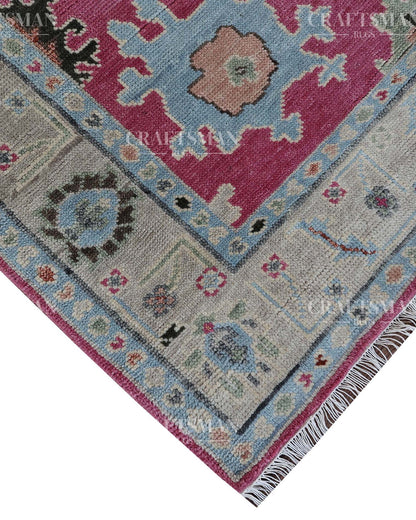 Nuvin Wool Hand-Knotted Oushak-Inspired Rug