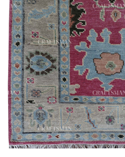 Nuvin Wool Hand-Knotted Oushak-Inspired Rug