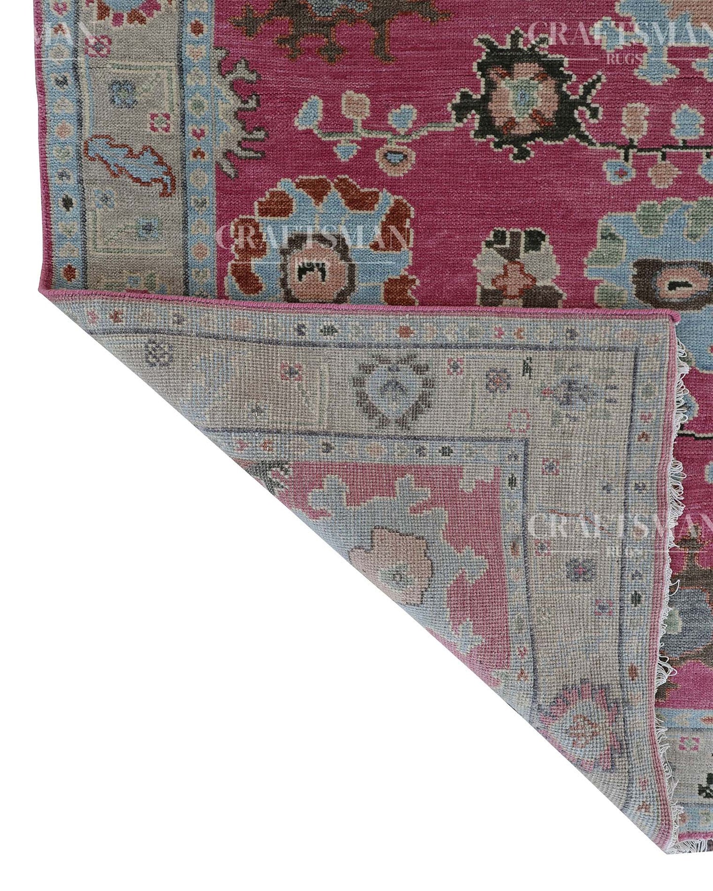 Nuvin Wool Hand-Knotted Oushak-Inspired Rug