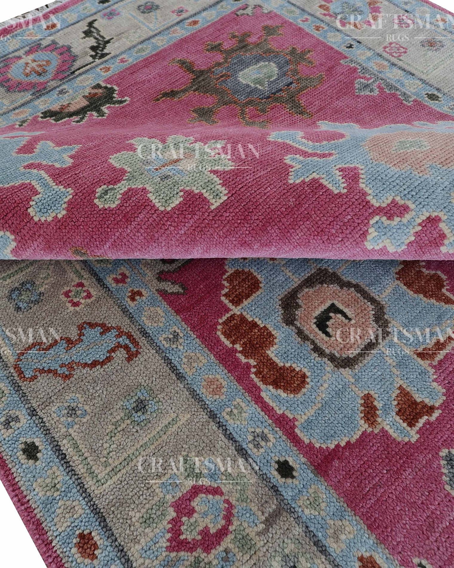 Nuvin Wool Hand-Knotted Oushak-Inspired Rug