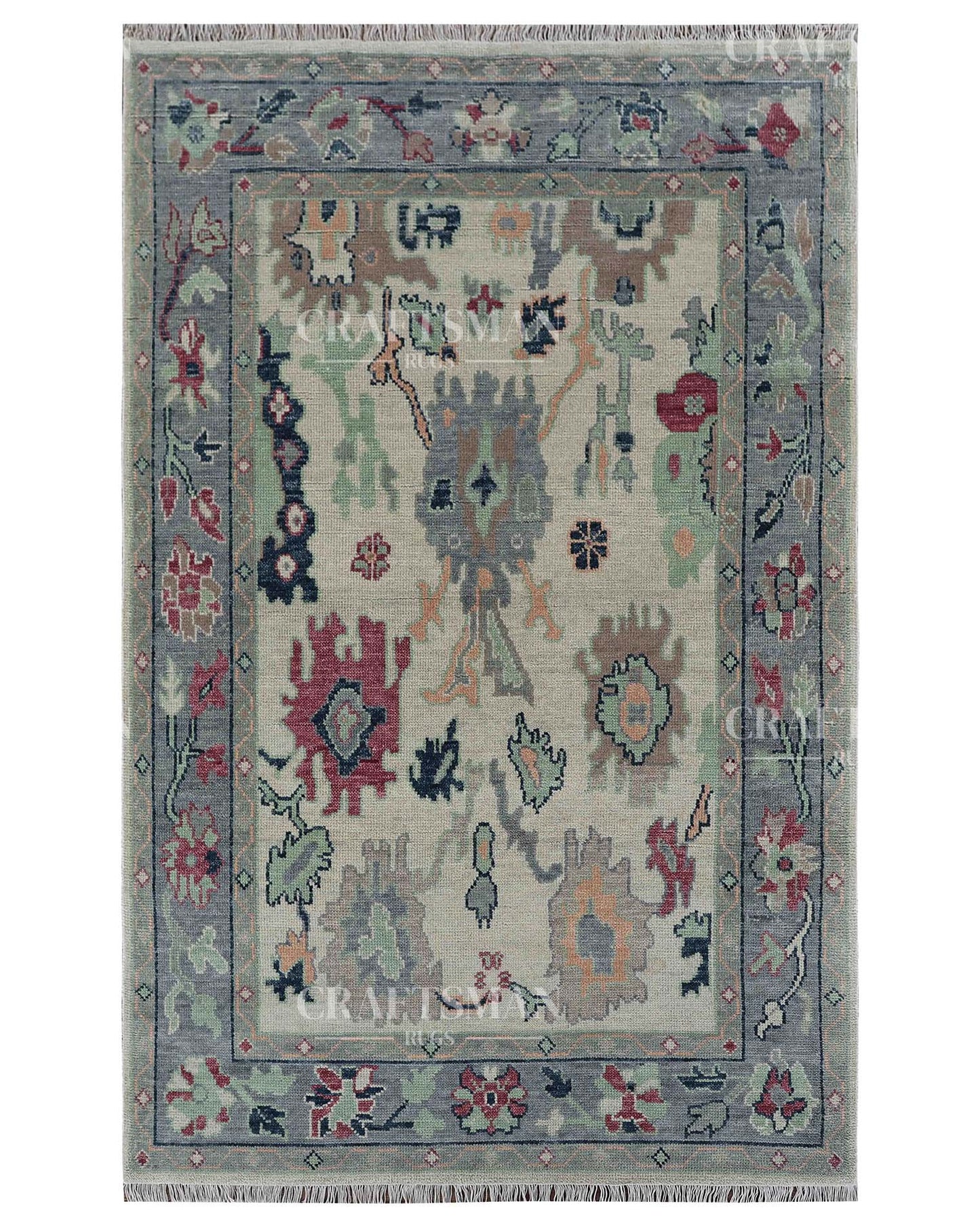 Alvric Wool Hand-Knotted Oushak-Inspired Rug