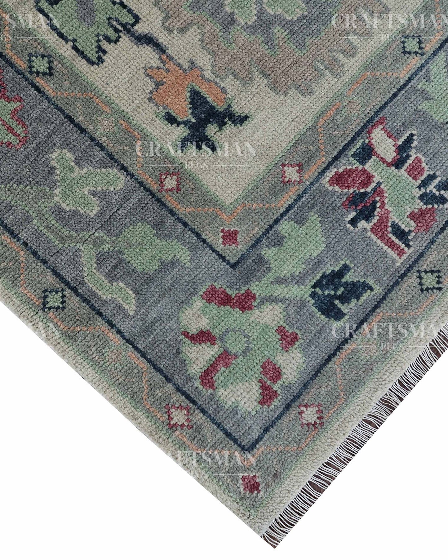 Alvric Wool Hand-Knotted Oushak-Inspired Rug