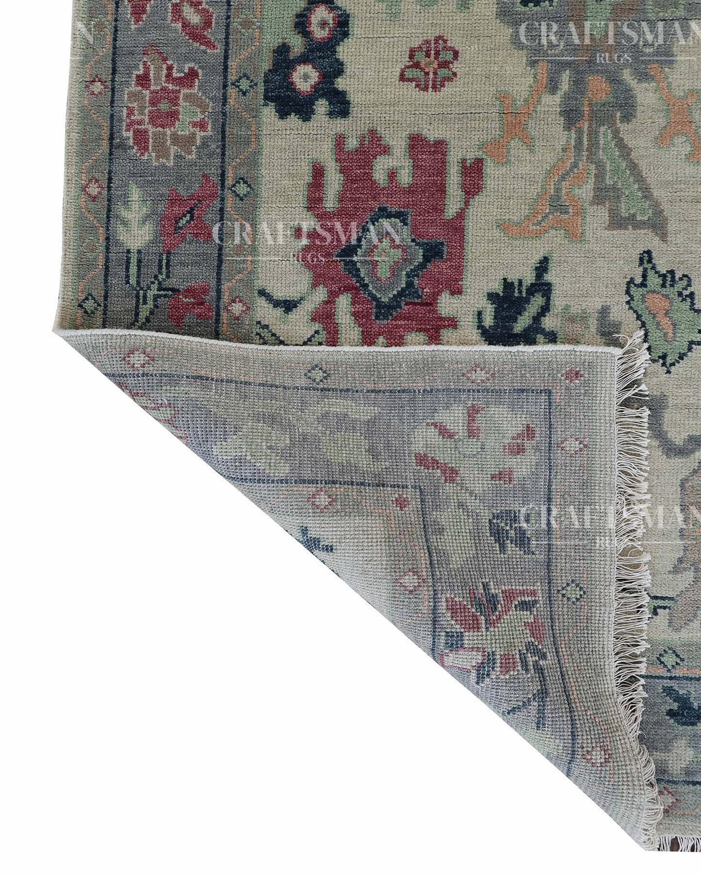 Alvric Wool Hand-Knotted Oushak-Inspired Rug