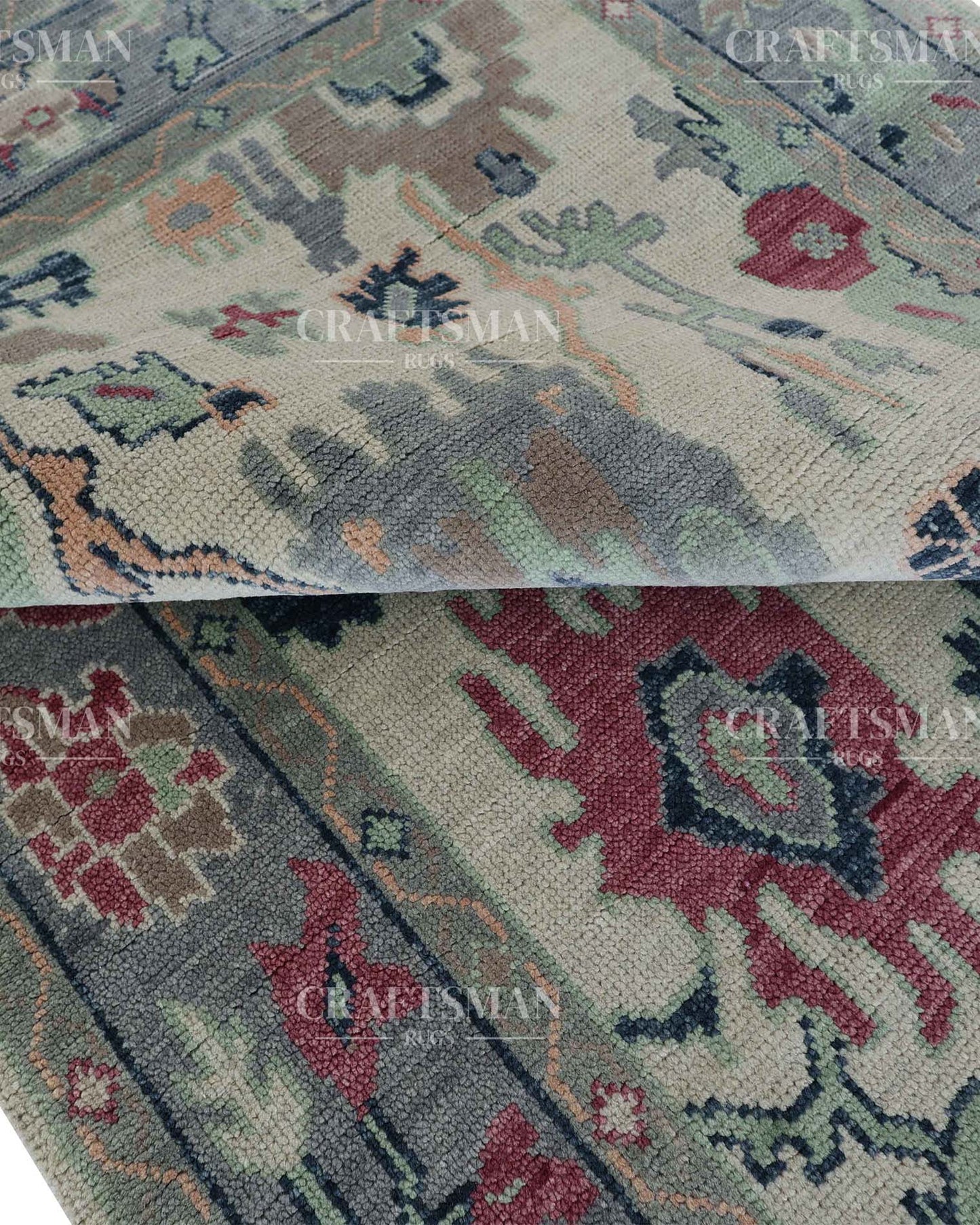 Alvric Wool Hand-Knotted Oushak-Inspired Rug