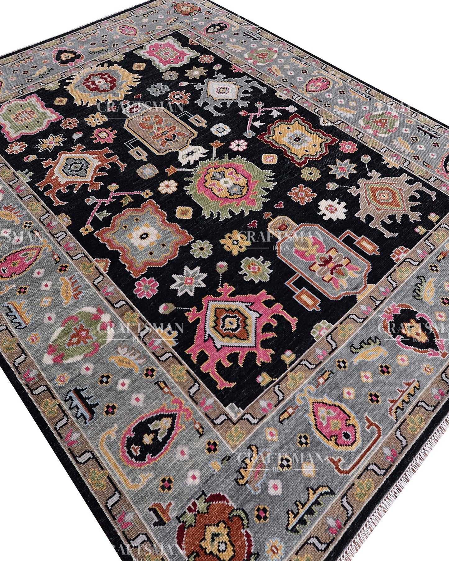Lumora Wool Hand-Knotted Oushak-Inspired Rug
