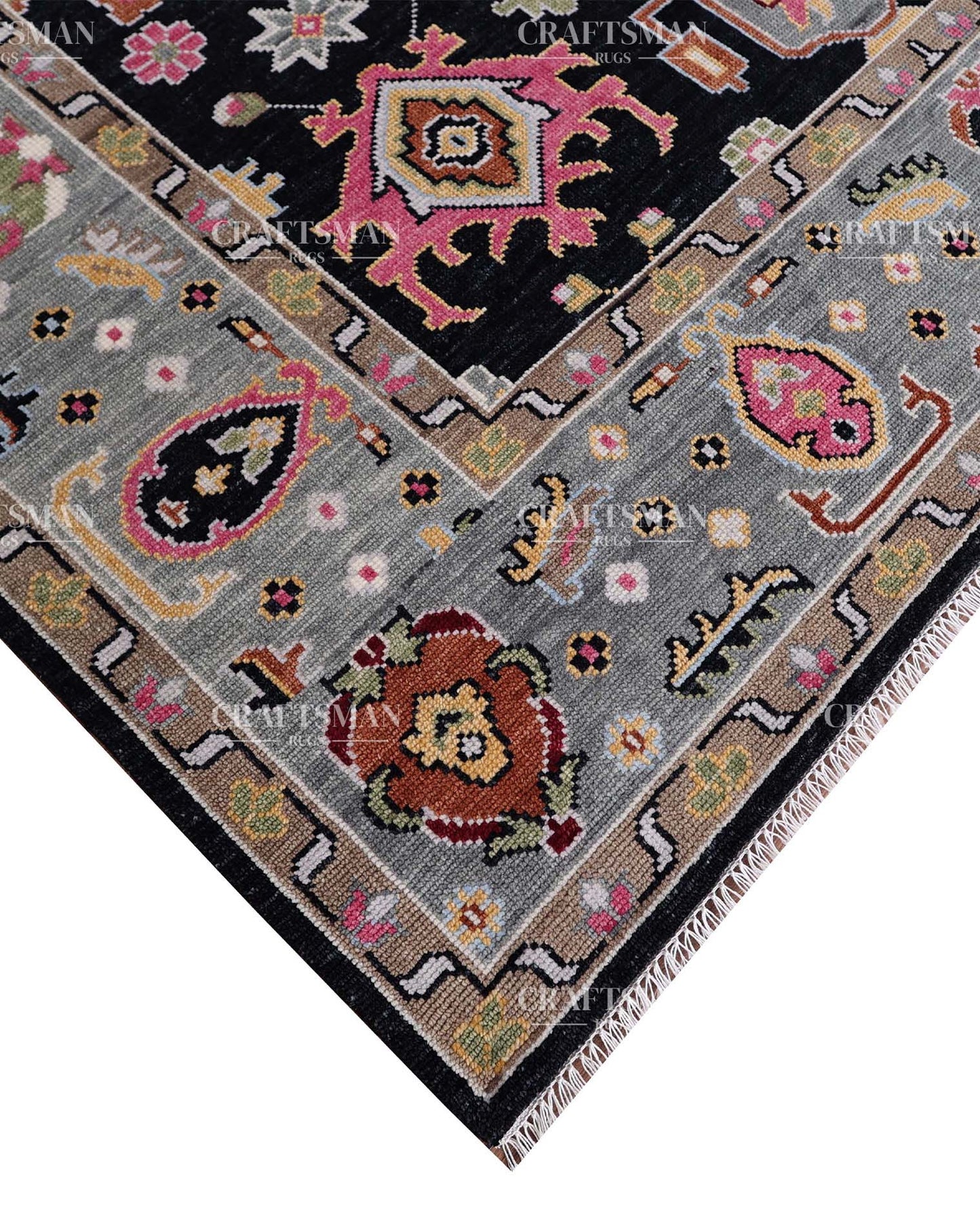 Lumora Wool Hand-Knotted Oushak-Inspired Rug