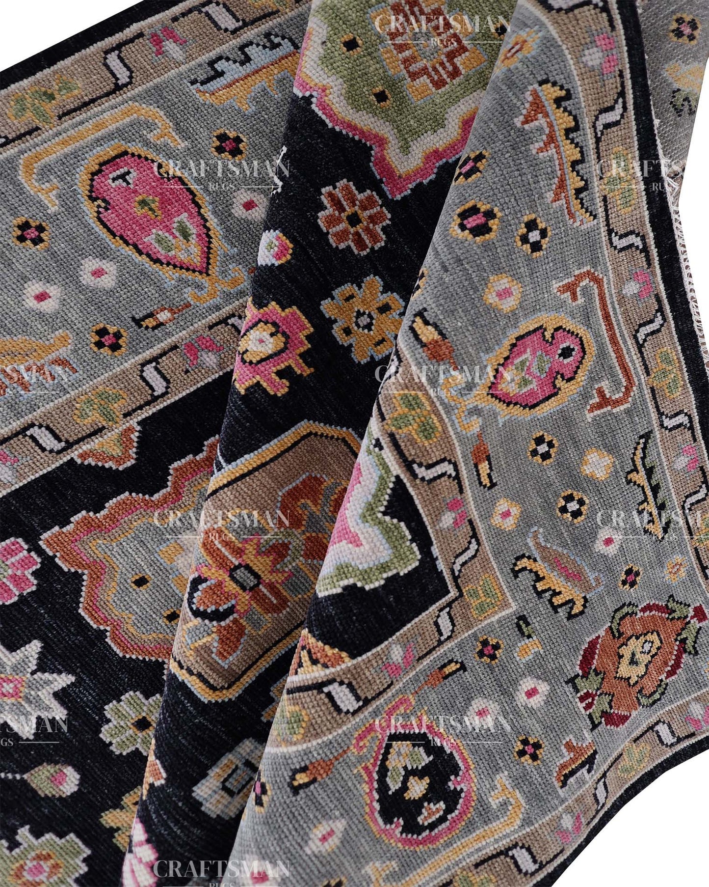 Lumora Wool Hand-Knotted Oushak-Inspired Rug
