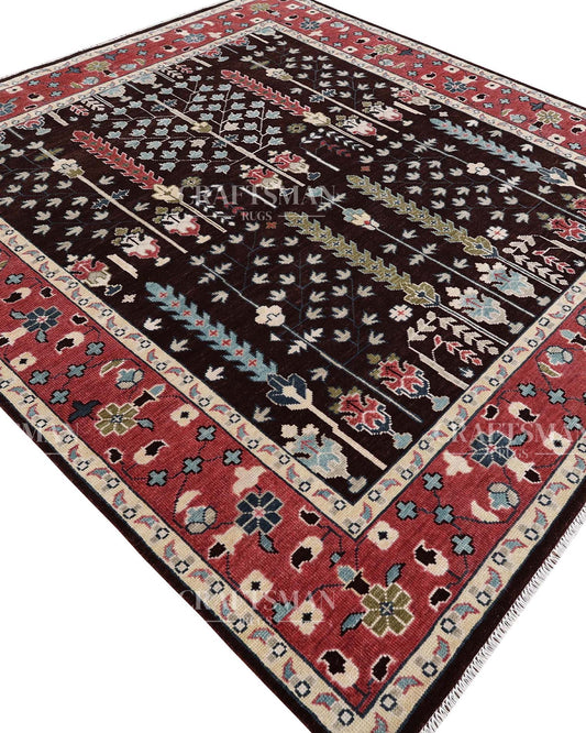 Dorvis Wool Hand-Knotted Oushak-Inspired Rug