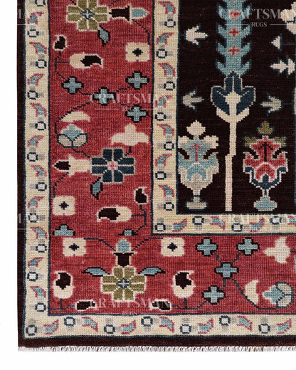 Dorvis Wool Hand-Knotted Oushak-Inspired Rug