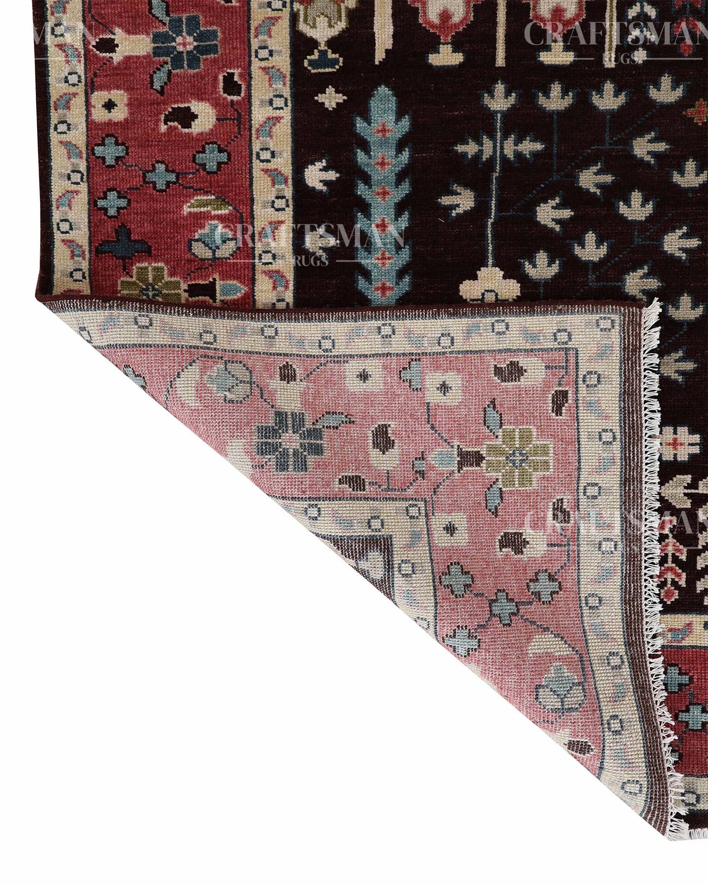 Dorvis Wool Hand-Knotted Oushak-Inspired Rug