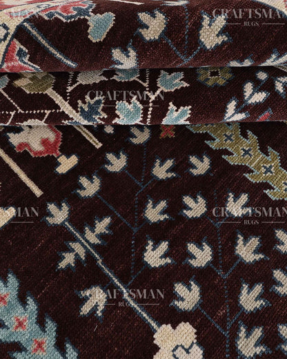 Dorvis Wool Hand-Knotted Oushak-Inspired Rug