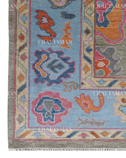 Lirven Wool Hand-Knotted Oushak-Inspired Rug
