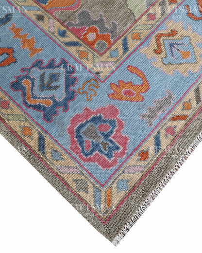 Lirven Wool Hand-Knotted Oushak-Inspired Rug