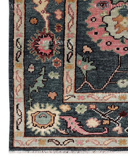 Travin Wool Hand-Knotted Oushak-Inspired Rug