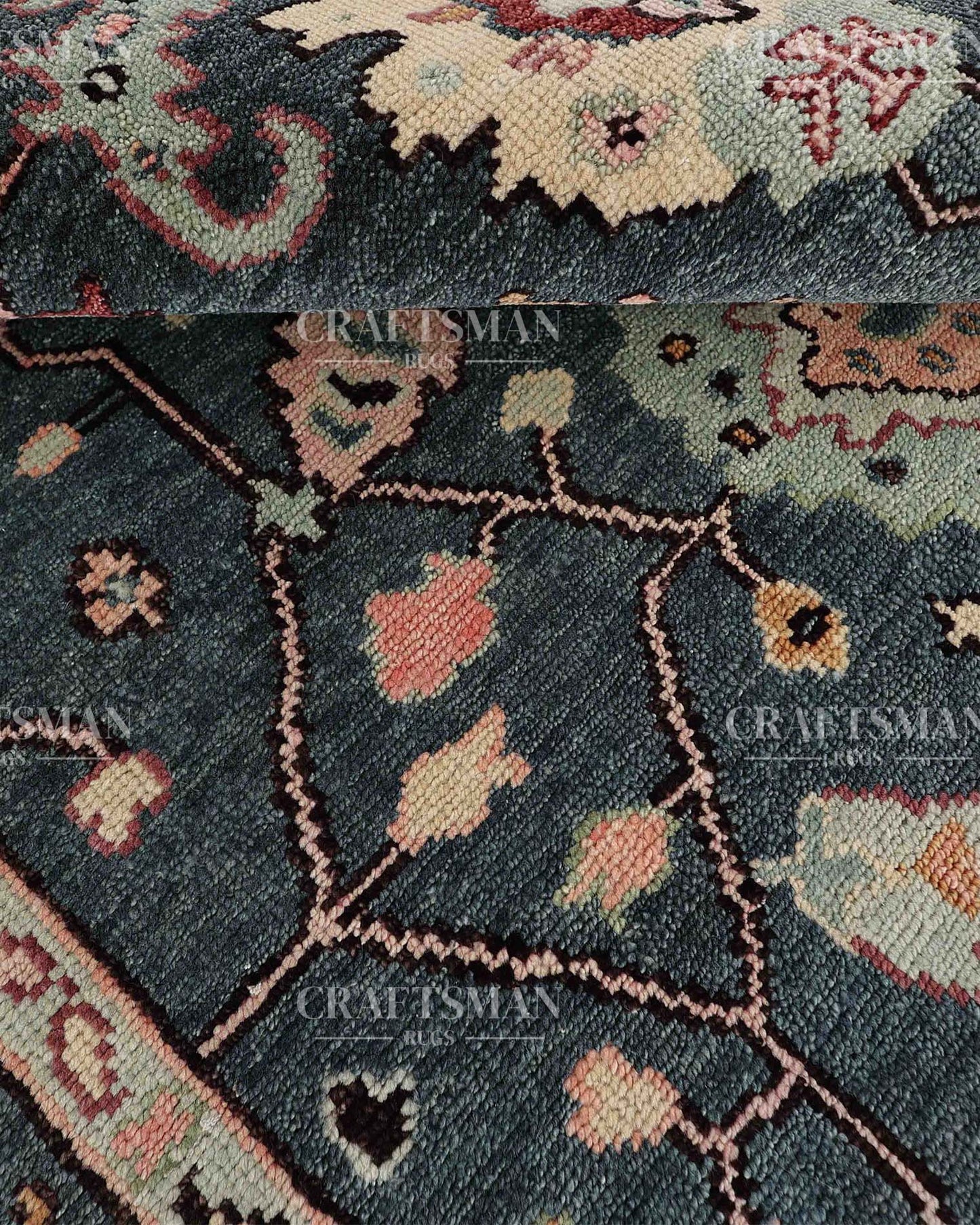 Travin Wool Hand-Knotted Oushak-Inspired Rug