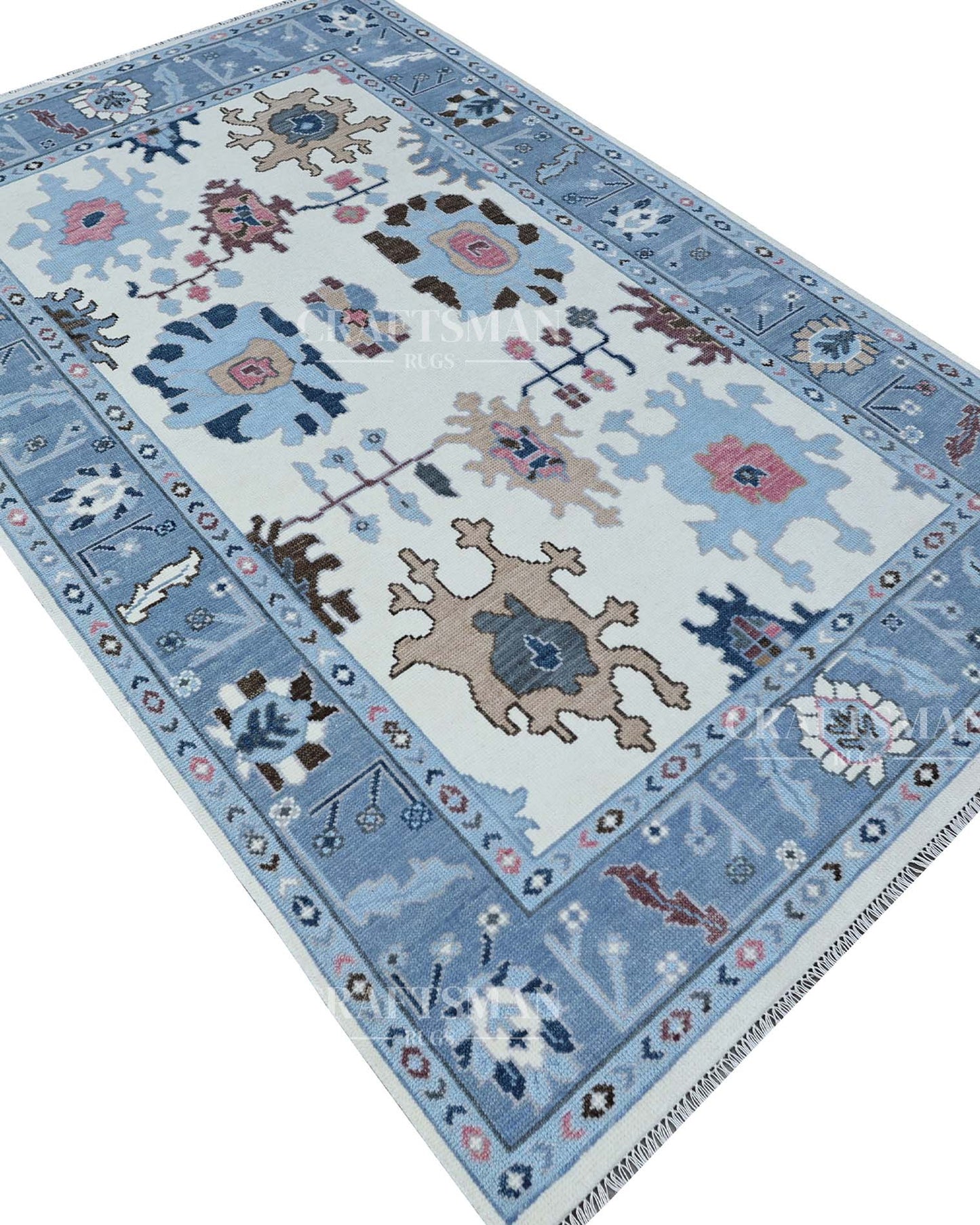 Elnor Wool Hand-Knotted Oushak-Inspired Rug