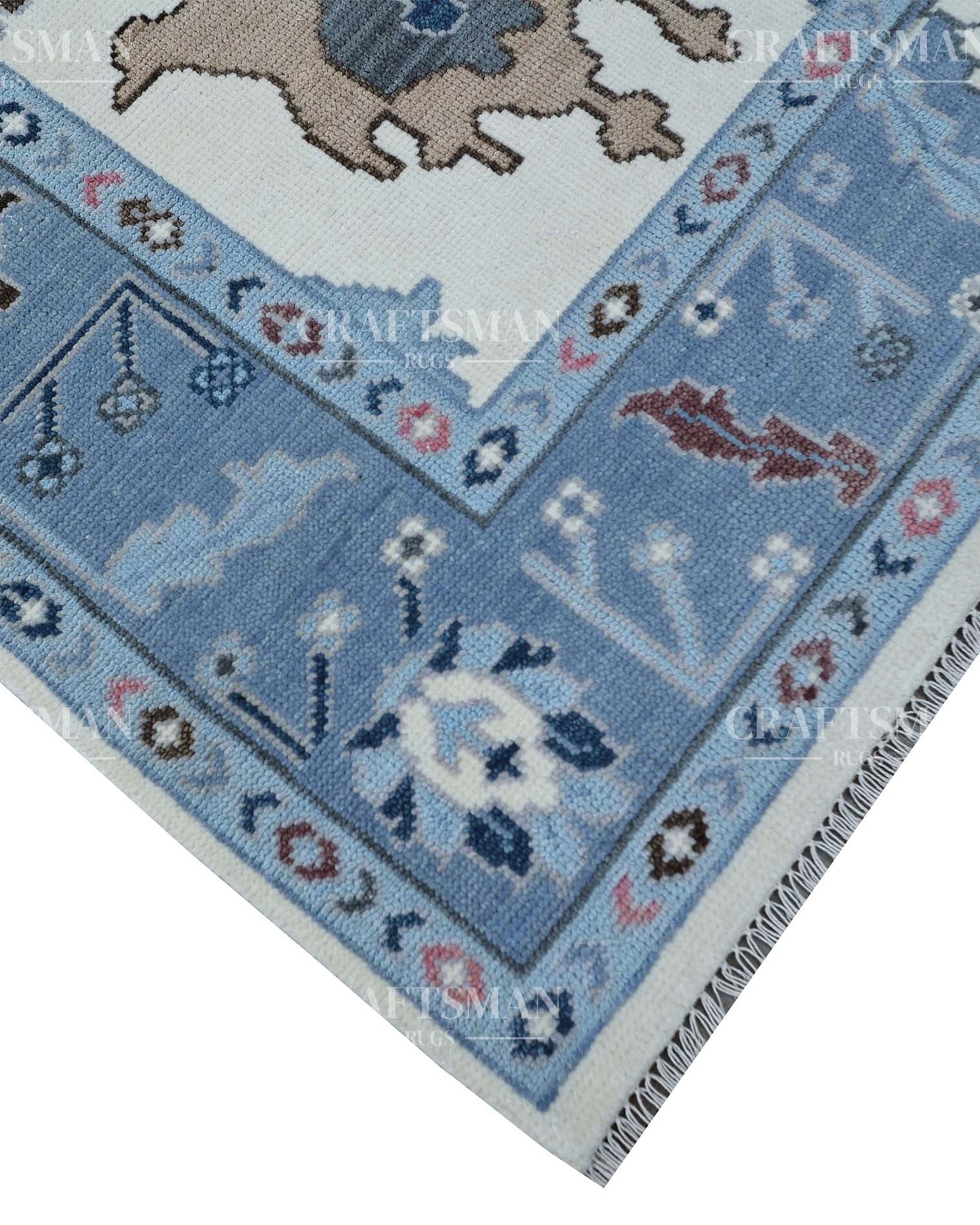 Elnor Wool Hand-Knotted Oushak-Inspired Rug