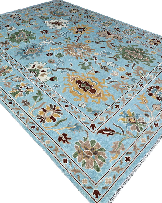 Calven Wool Hand-Knotted Oushak-Inspired Rug