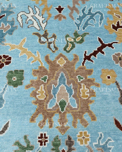 Calven Wool Hand-Knotted Oushak-Inspired Rug