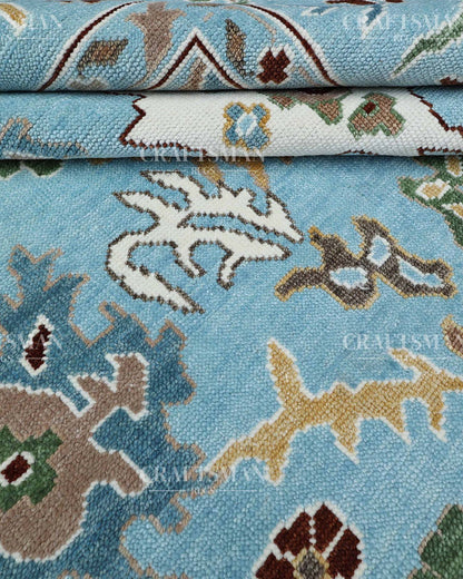 Calven Wool Hand-Knotted Oushak-Inspired Rug