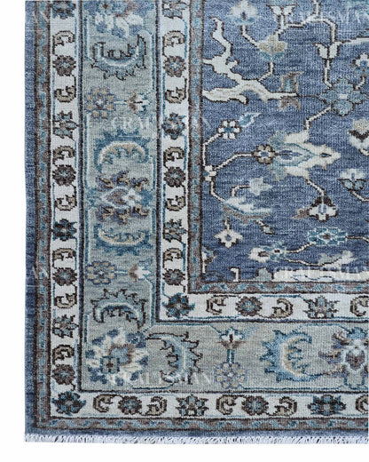 Irvon Wool Hand-Knotted Oushak-Inspired Rug