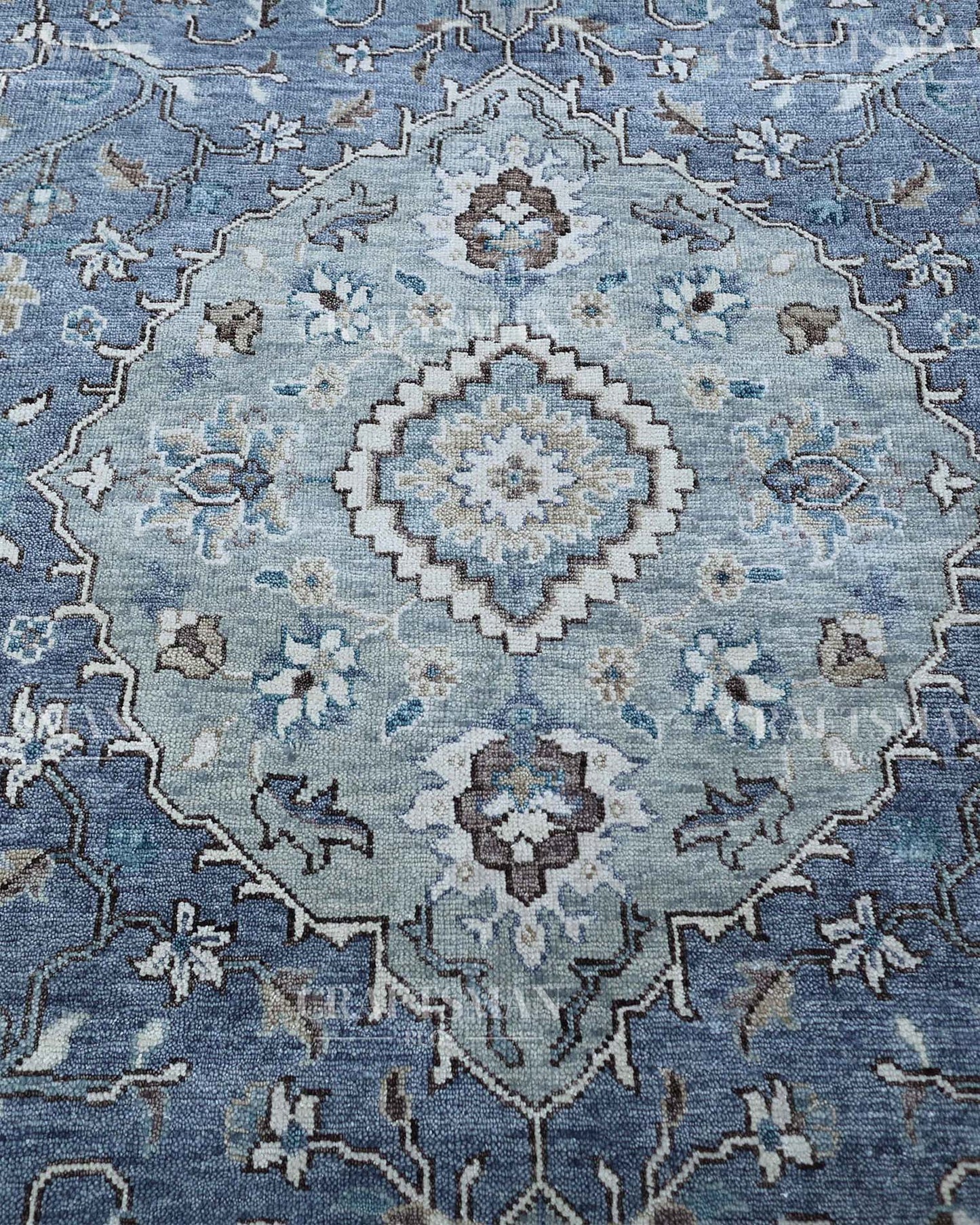 Irvon Wool Hand-Knotted Oushak-Inspired Rug