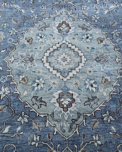 Irvon Wool Hand-Knotted Oushak-Inspired Rug