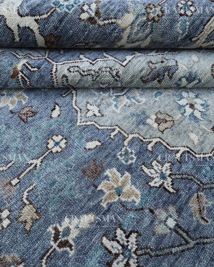 Irvon Wool Hand-Knotted Oushak-Inspired Rug