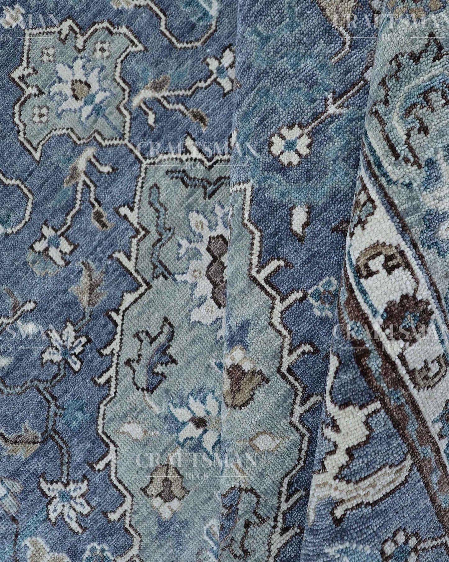 Irvon Wool Hand-Knotted Oushak-Inspired Rug