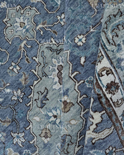 Irvon Wool Hand-Knotted Oushak-Inspired Rug