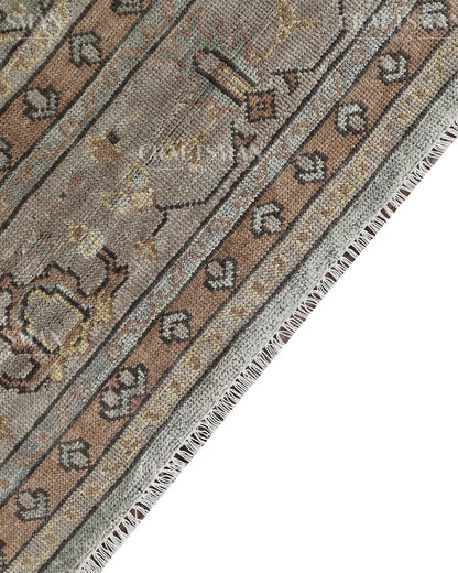 Arnos Wool Hand-Knotted Oushak-Inspired Rug