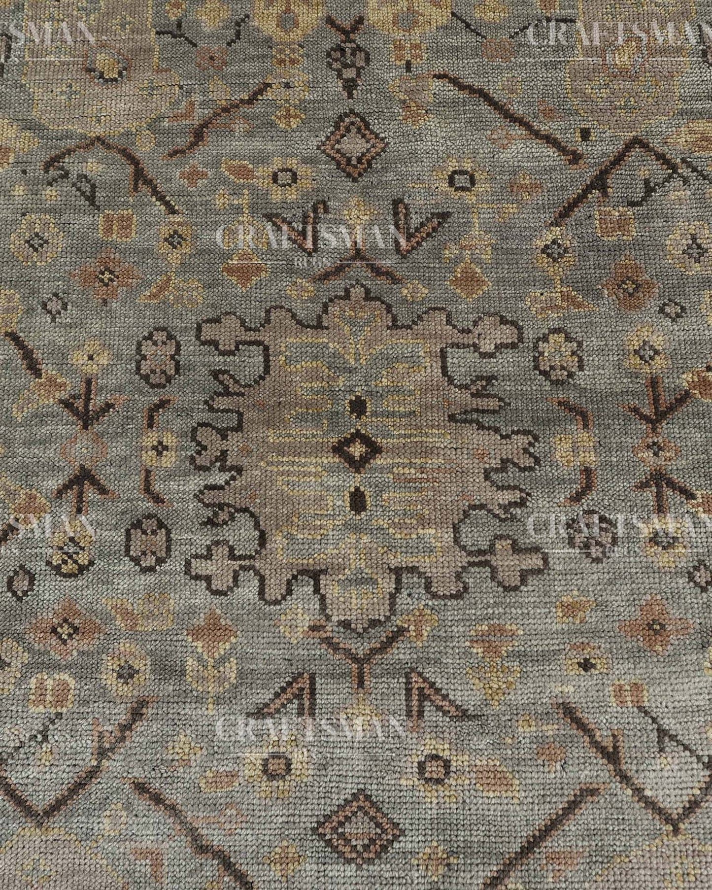 Arnos Wool Hand-Knotted Oushak-Inspired Rug