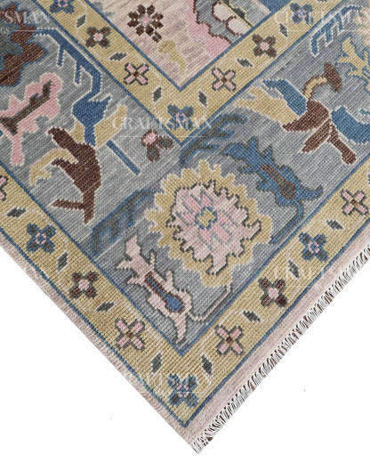 Movric Wool Hand-Knotted Oushak-Inspired Rug