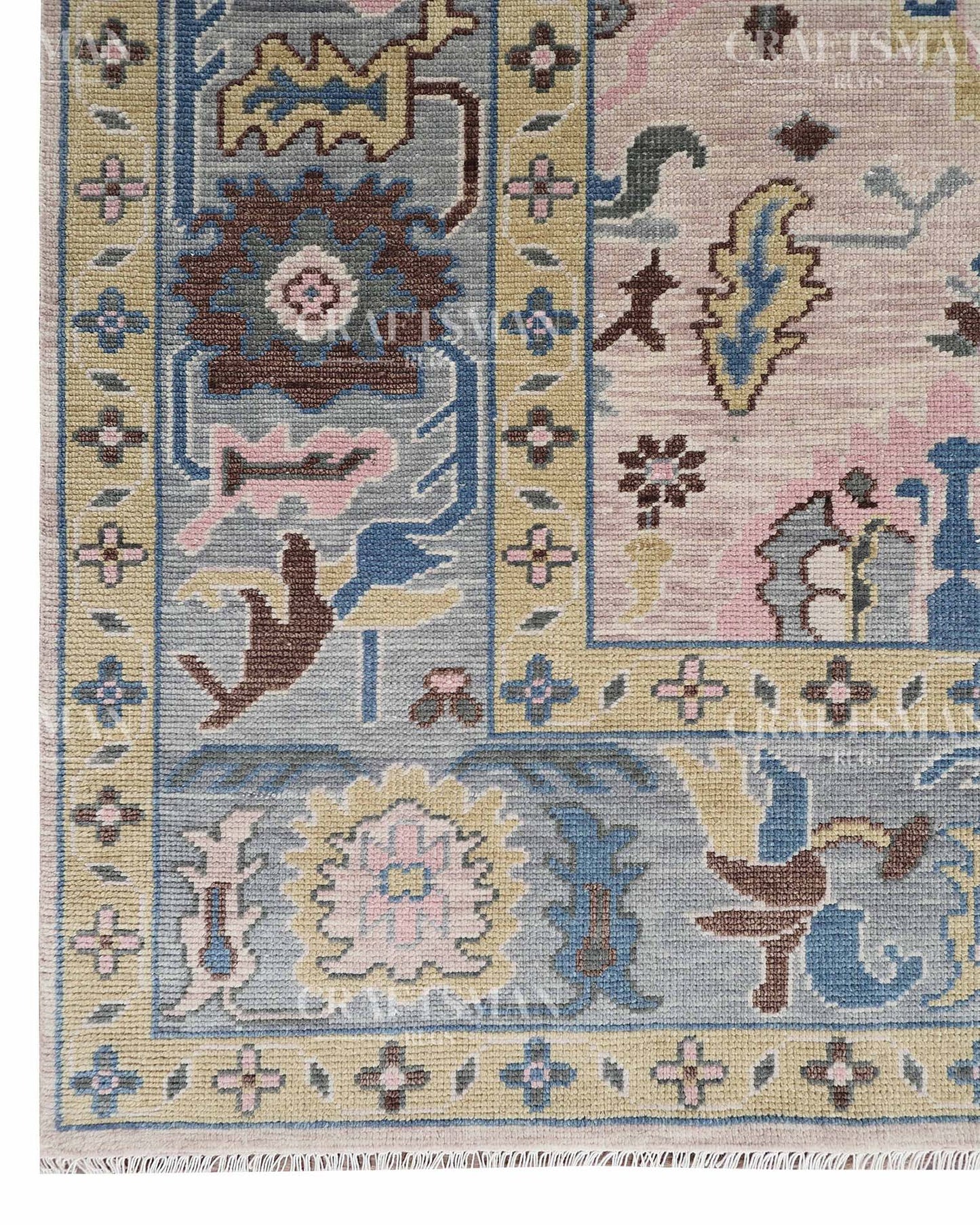 Movric Wool Hand-Knotted Oushak-Inspired Rug