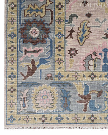 Movric Wool Hand-Knotted Oushak-Inspired Rug