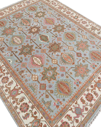 8x10 feet Wool Hand-Knotted Oushak-Inspired Rug | Craftsman Rugs Exclusive