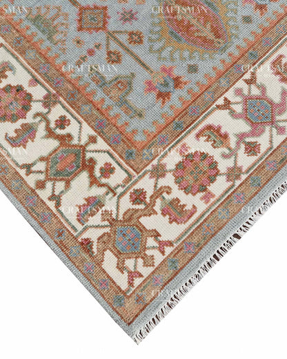 Verdura Wool Hand-Knotted Oushak-Inspired Rug