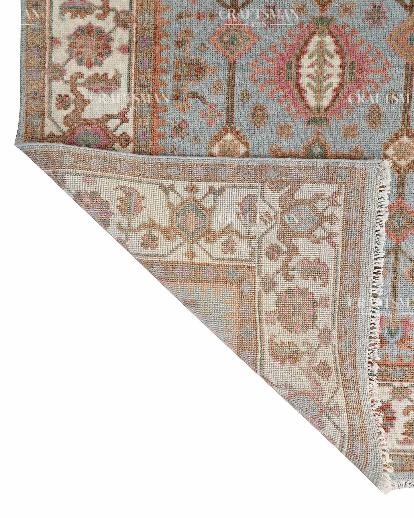 8x10 feet Wool Hand-Knotted Oushak-Inspired Rug | Craftsman Rugs Exclusive