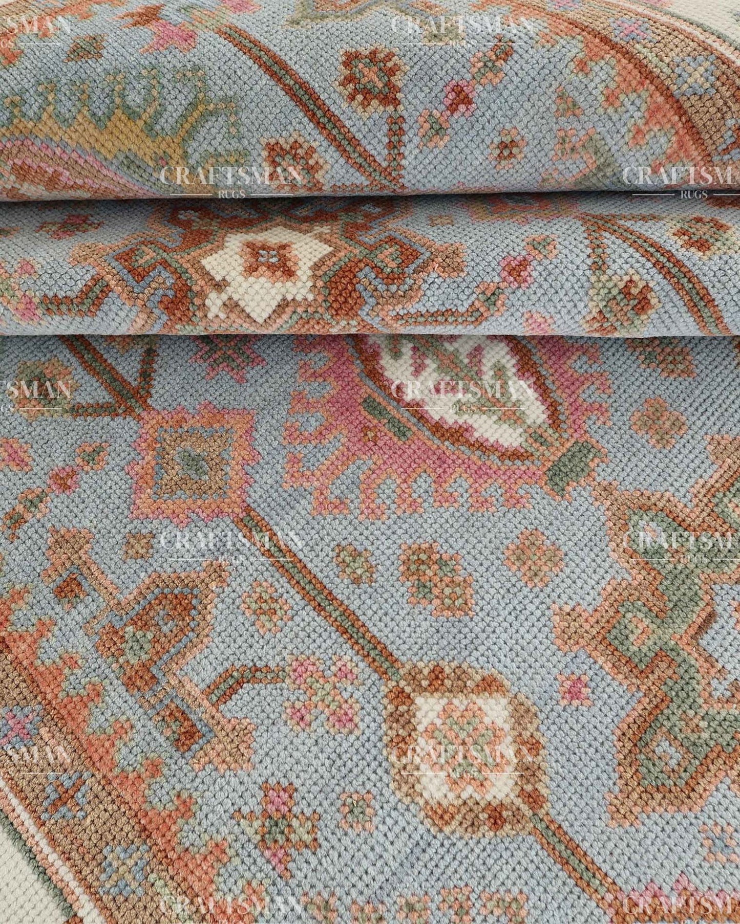 8x10 feet Wool Hand-Knotted Oushak-Inspired Rug | Craftsman Rugs Exclusive