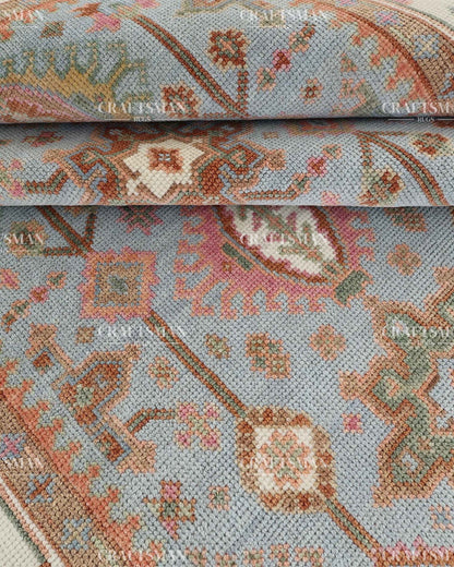 8x10 feet Wool Hand-Knotted Oushak-Inspired Rug | Craftsman Rugs Exclusive