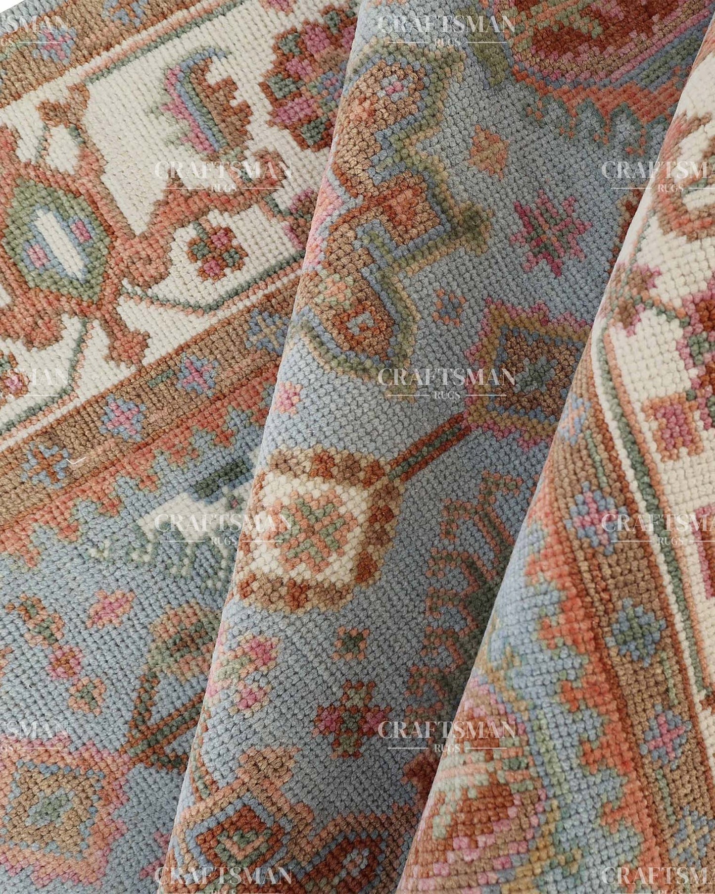 8x10 feet Wool Hand-Knotted Oushak-Inspired Rug | Craftsman Rugs Exclusive