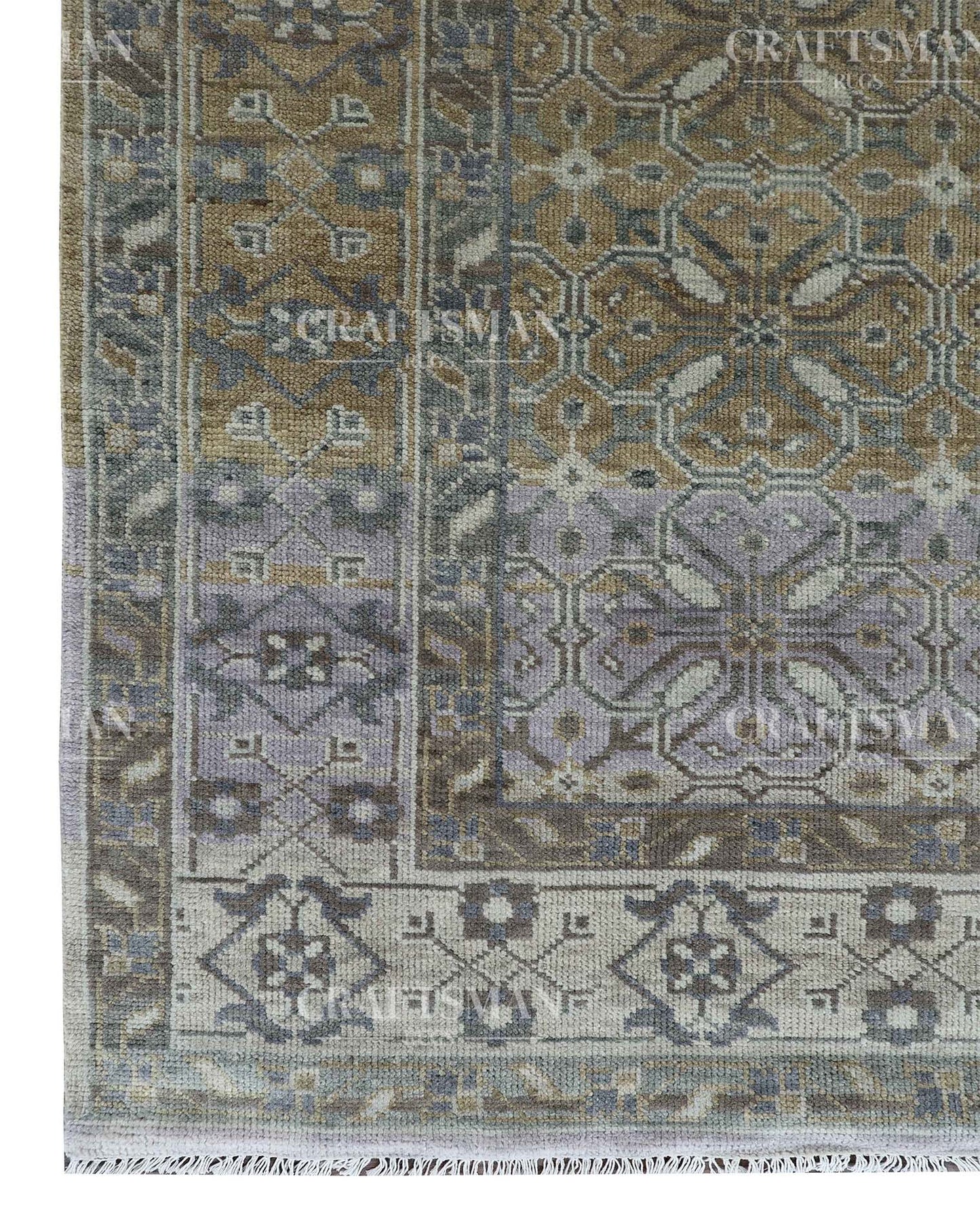 Yavros Wool Hand-Knotted Oushak-Inspired Rug